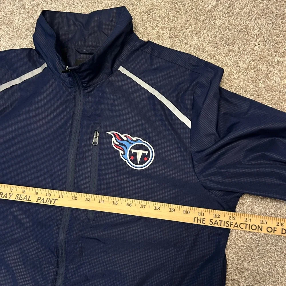 Tennessee Titans NFL Windbreaker Jacket Mens Medium Full Zip Navy Lightweight